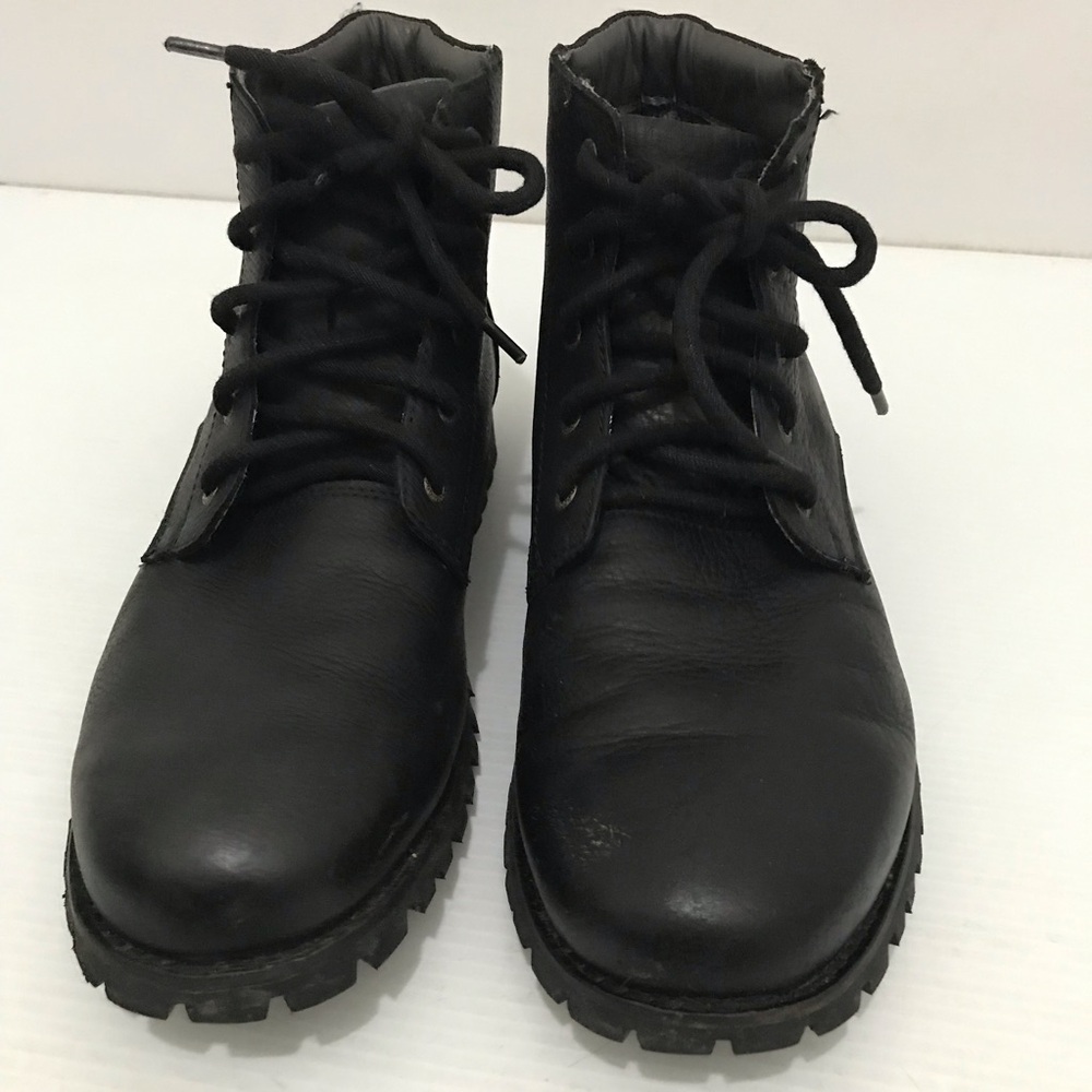 Bogs Black Leather Men's Boots Size 9 - Picture 2 of 9